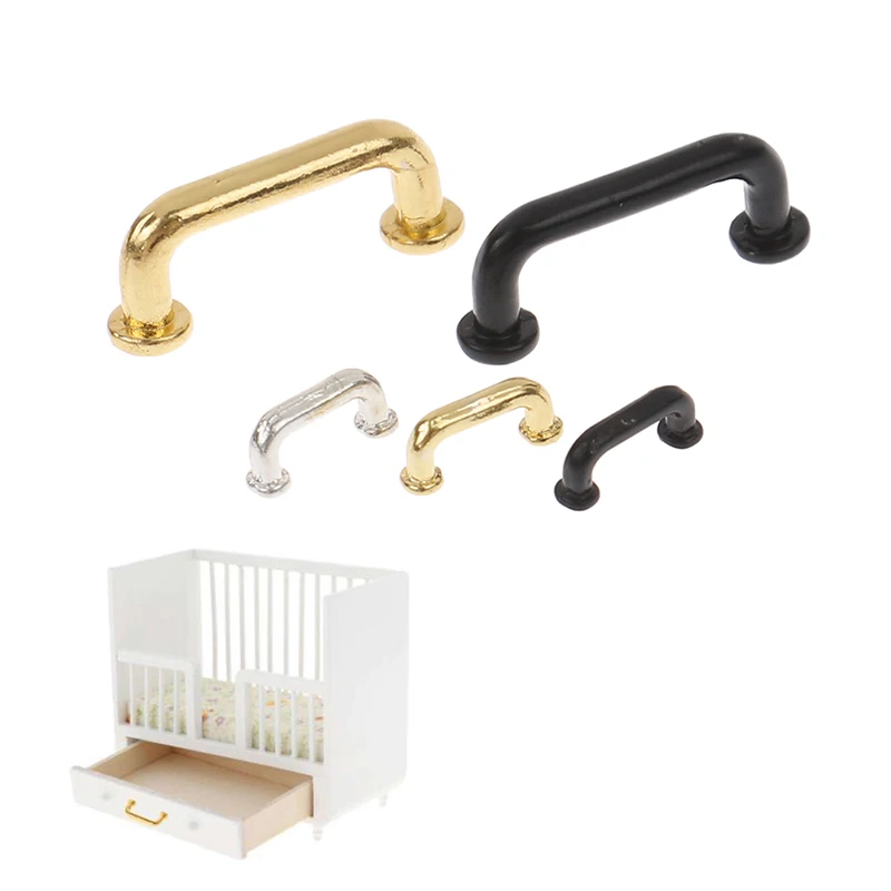 1Set 1:12 Dollhouse Door Handle Cabinet Handle Furniture Accessories Cabinet Closet For Doll House Decor Kids Pretend Play Toys