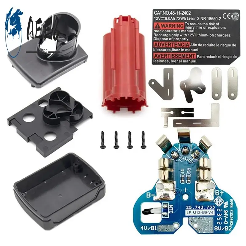 

AEE8-M12 Battery Plastic Case PCB Circuit Board Label For 12V 10.8V 48-11-2411 Li- Battery Box Housing Shell