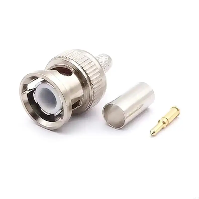 

G8TA BNC Type Solder Converter BNC Male Crimp Connector 50Ohm Connector BNC Male Plug Crimp Connector for RG58 Coax Cable