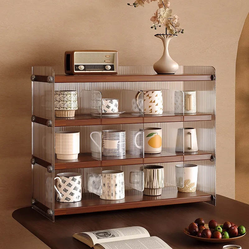 Solid wood cup holder, dining table, cup storage, display stand, tea cup, tea set, water cup rack