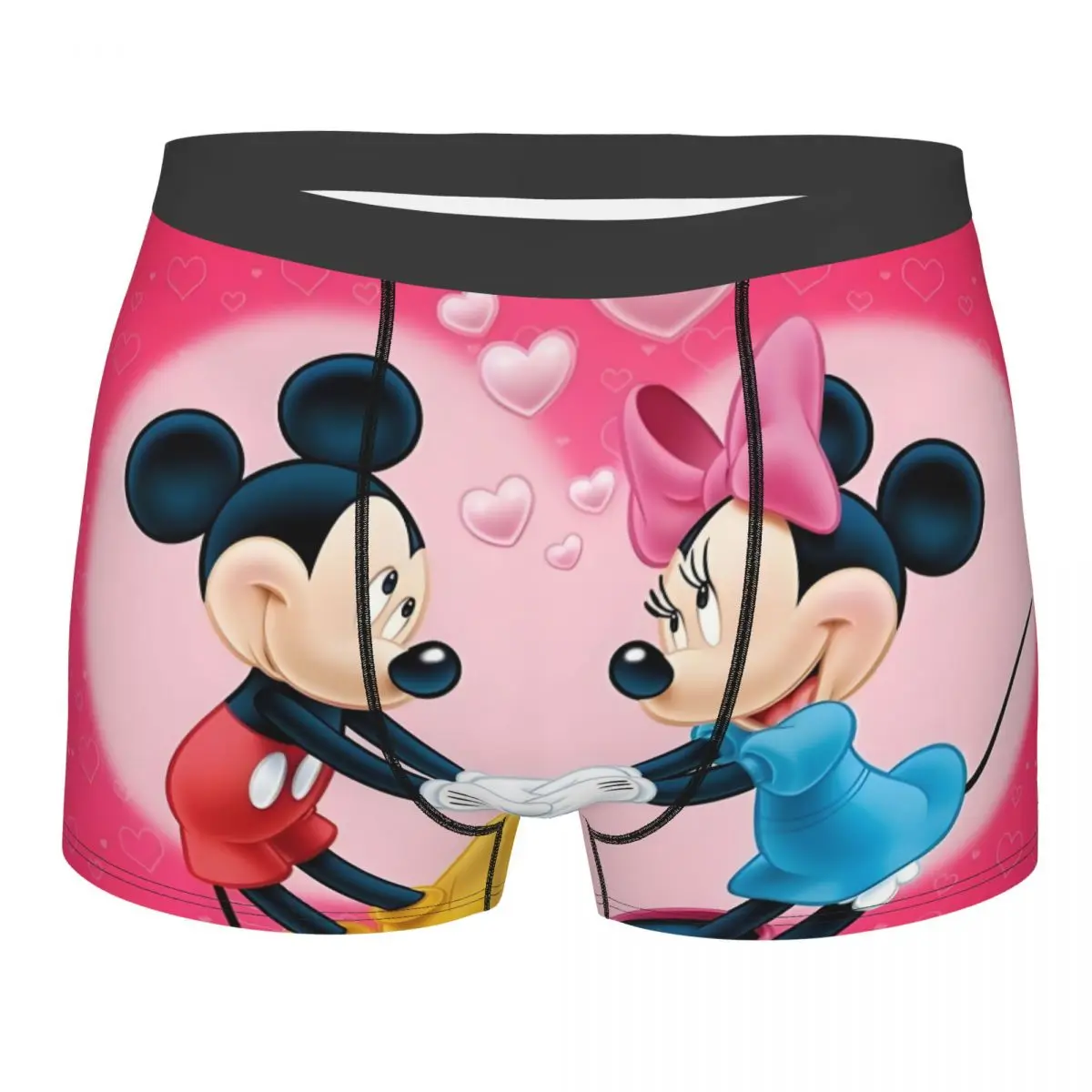 

Нижнее белье с Микки и Минни Маус по индивидуальному заказу, мужские розовые трусы-боксеры с принтом, шорты, мягкие трусы