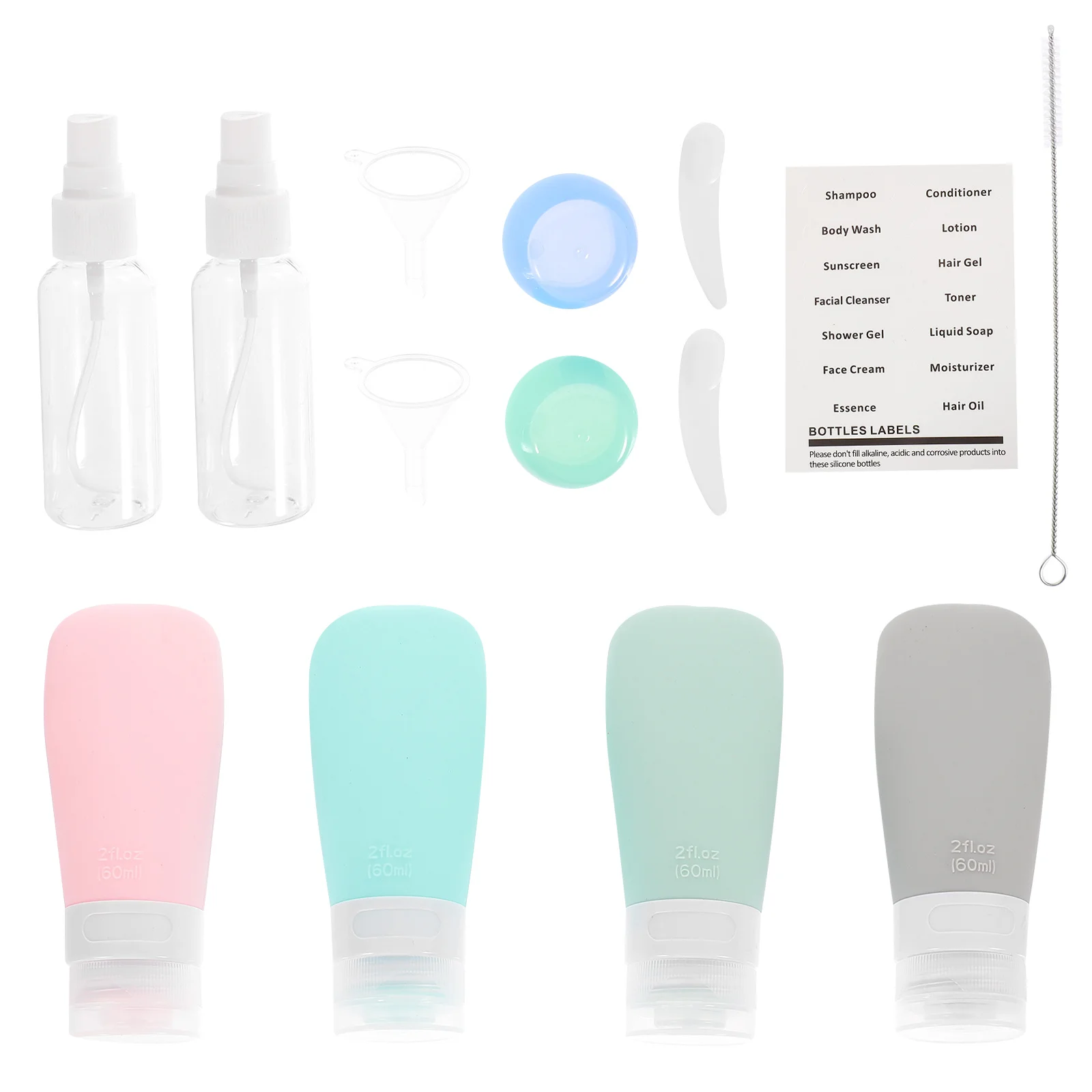 

1Set Portable Silicone Travel Bottles Simple Color Matching Good Texture Gift for Travel Enthusiasts Liquid Holders