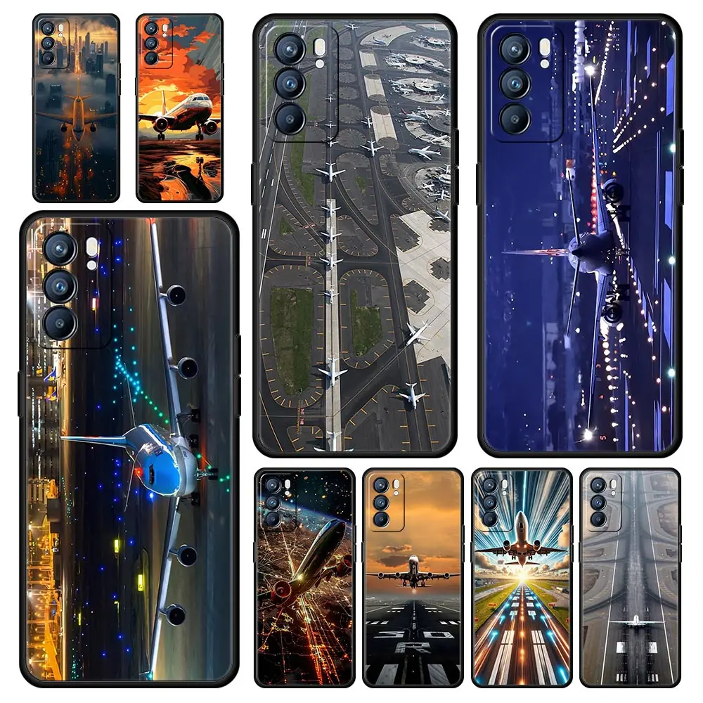 Funda de teléfono de ruta de avión inspirada en viajes para Oppo A17 A31 A54 A57 A78 A79 A98 Find X5 X6 Reno 6 7 8 10 11 12 13 F Pro TPU suave