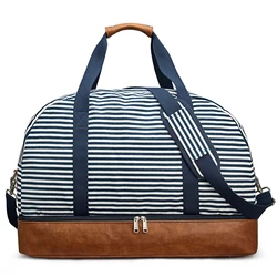 Sac de week-end S-ZONE 60L pour femmes et hommes, grand voyage, bagage à main, week-end de nuit, polochon avec compartiment à chaussures