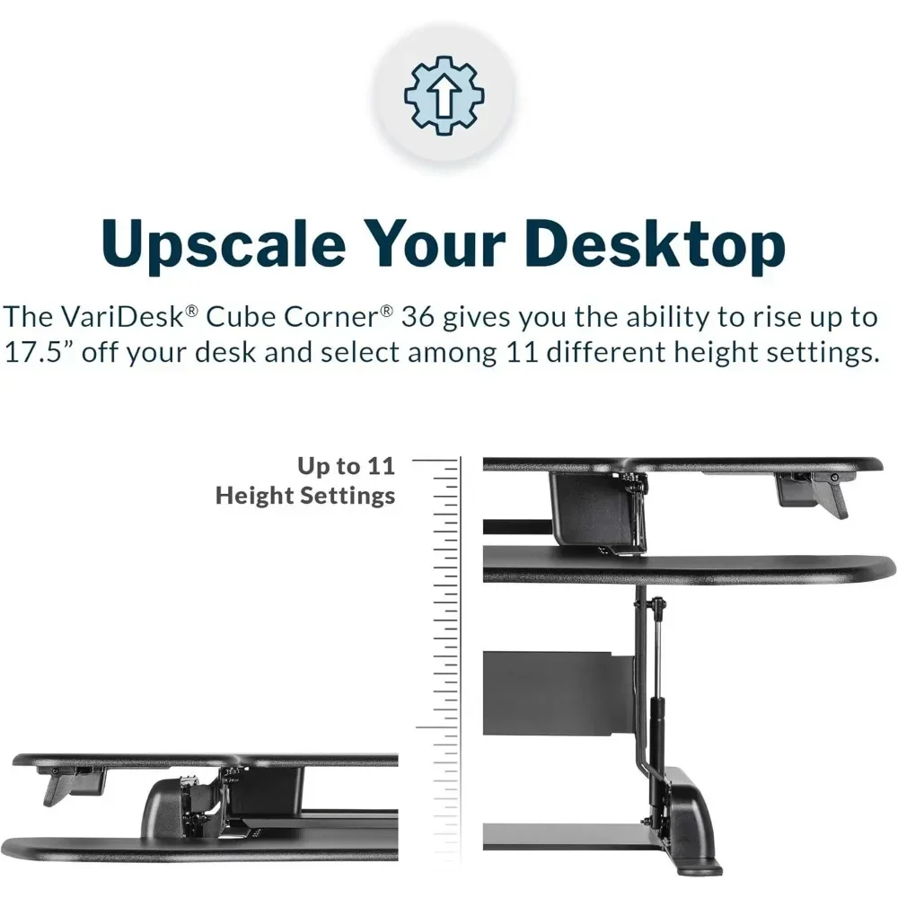 Cubicle Standing Desk Converter for Dual Monitors -Home Office Desk with Height Adjustable Setting