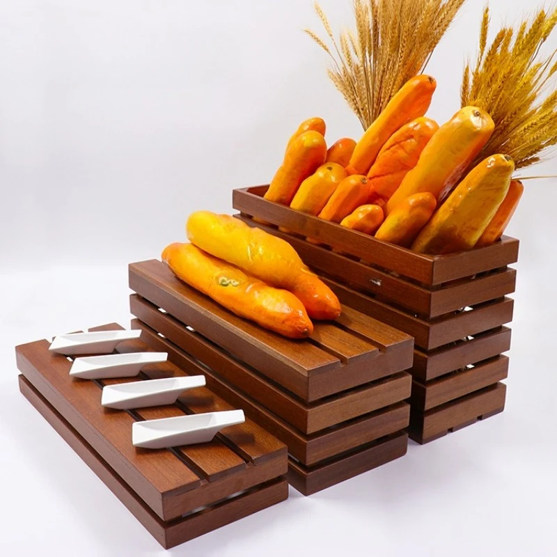 Catering Equipment Buffet Cake Display Stand Bracket Cupcake Layered Wooden Serving Plate Vintage Wooden Fruit Plate