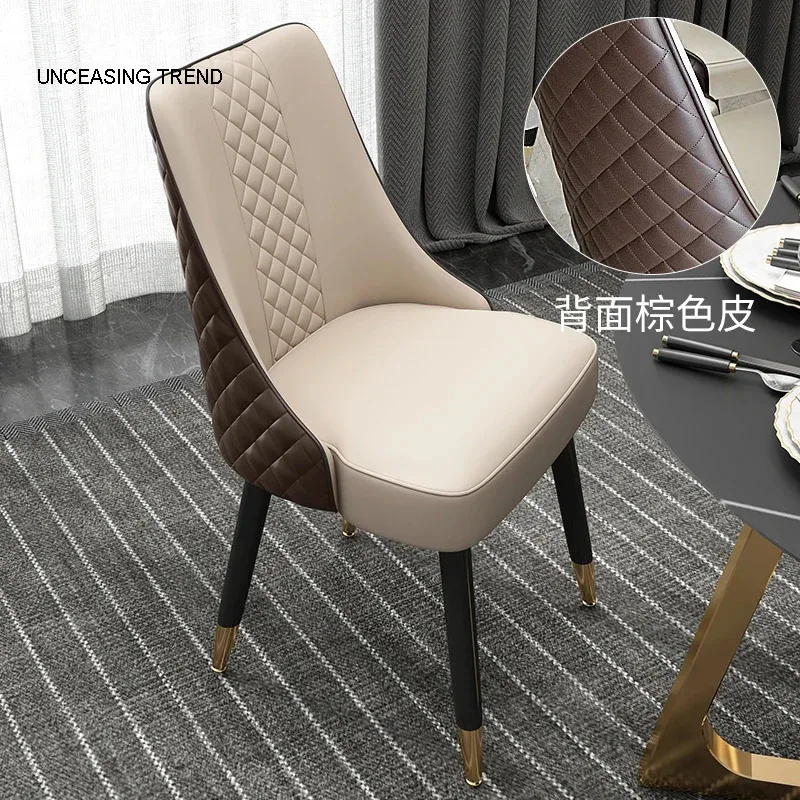 Leather Dining Chair Relaxing Home Bar Ergonomic Nordic Comfortable Recliner Chairs Luxury Wooden Table Outdoor Hotel