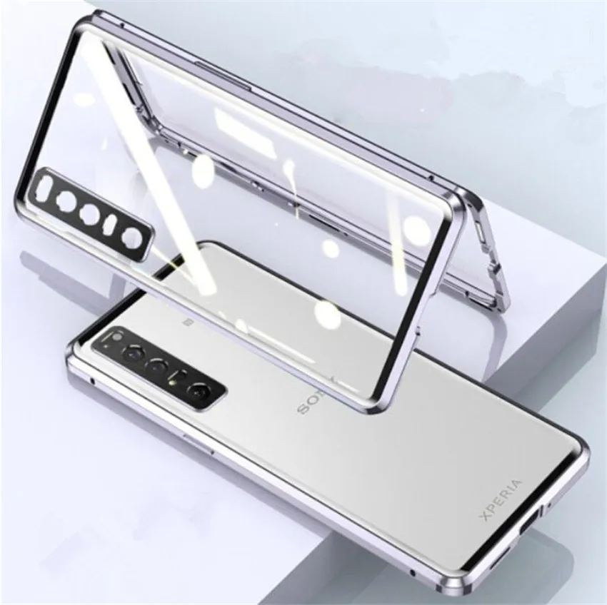 For Sony Xperia1 V IV Glass Phone case,New 360° Full Protection Magnetic Adsorption For Sony Xperia 10 V IV phone sleeve cover