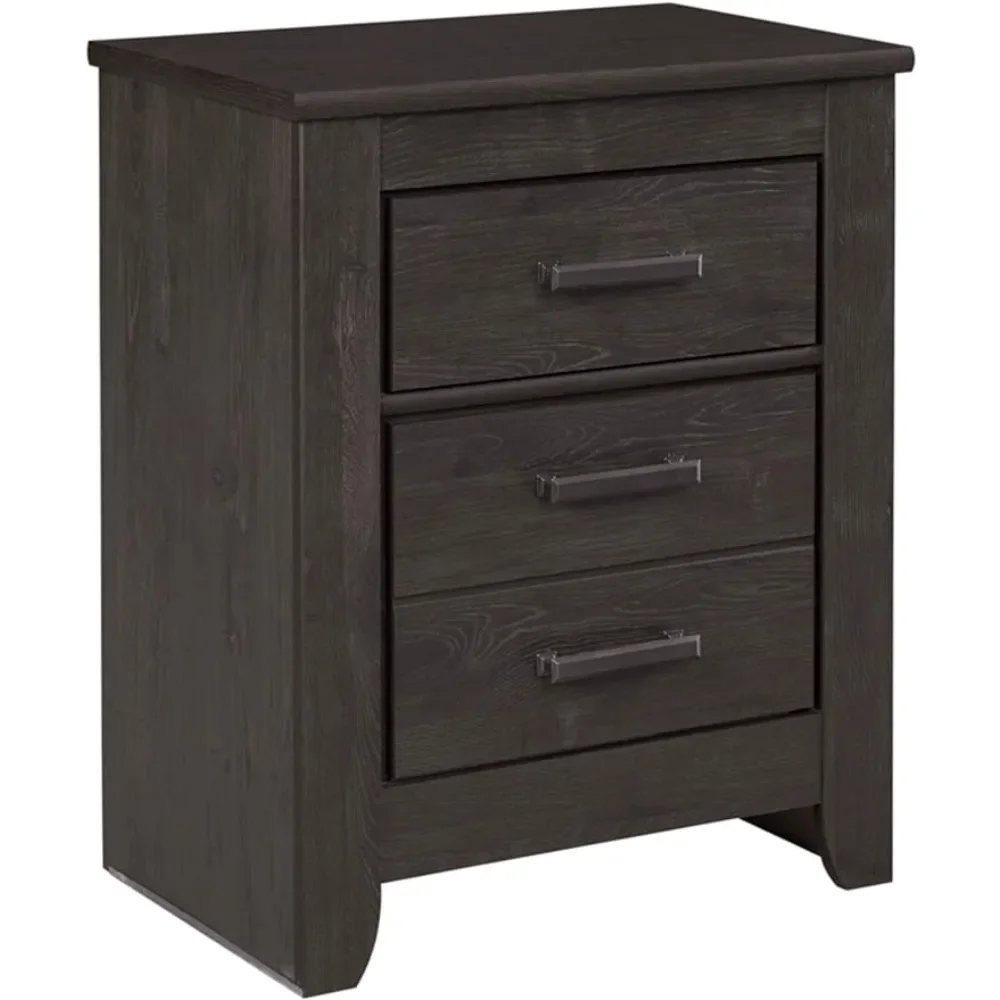 Brinxton Urban Contemporary 2 Drawer Nightstand Home Furniture Charcoal Freight Free Bedside Table Bedroom