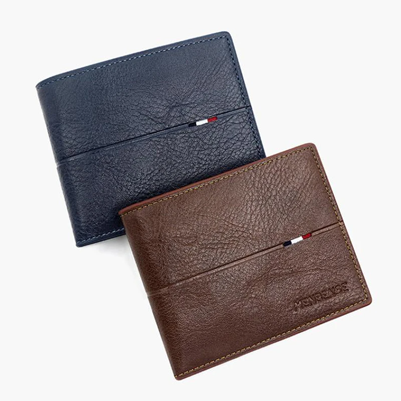 Cartera corta de cuero PU para hombre, Tarjetero con cremallera, bolsillo para monedas Delgado Simple, billetera corta de ocio, moda