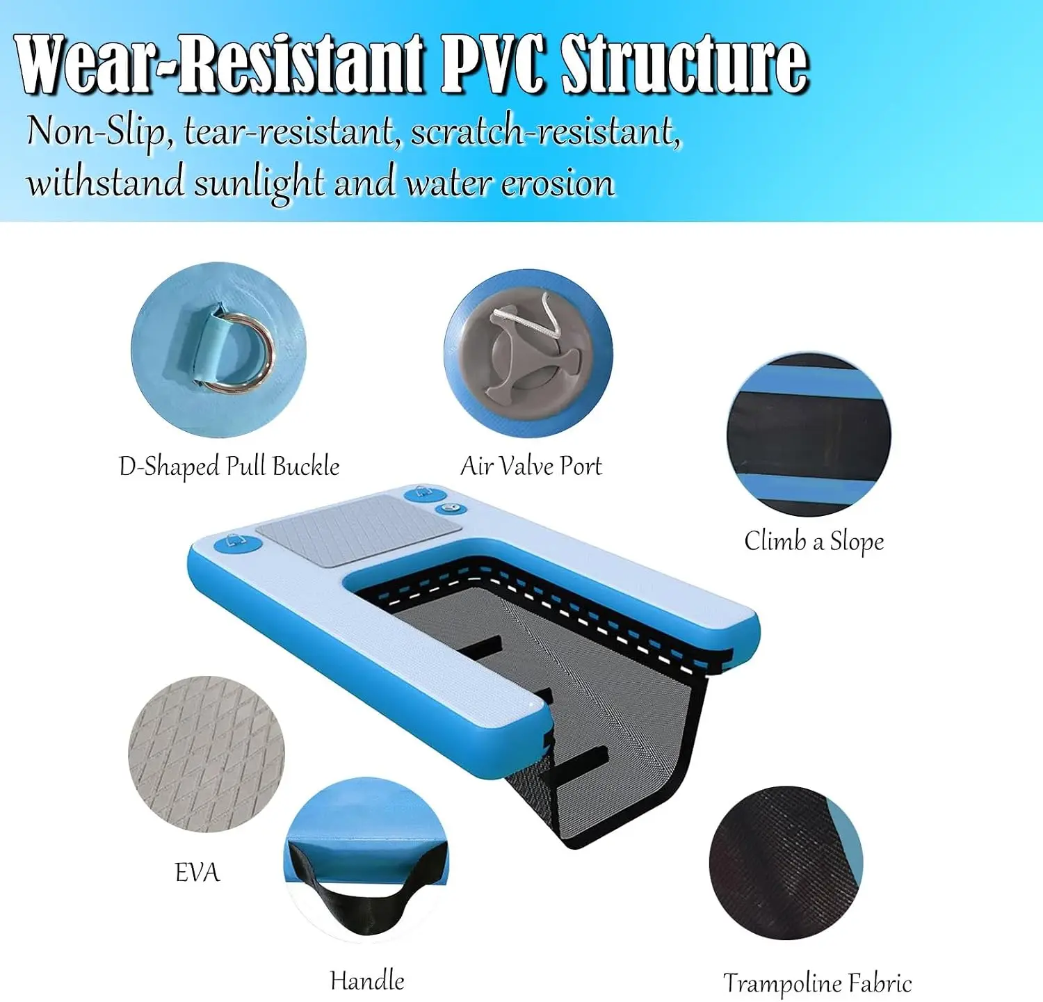 2026 Dog Ramp Pool Safe Water Access, Dog Boat Ramp Inflatable for Large Dogs Under 90 Kg, EVA Dog Pool Ramp for Docks Beaches