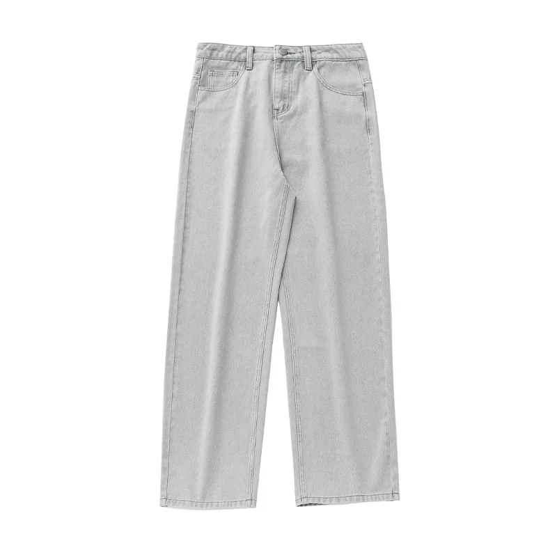 2026 new vintage washed wide-leg denim pants for men - loose fit, basic and versatile, trendy brand, retro casual pants