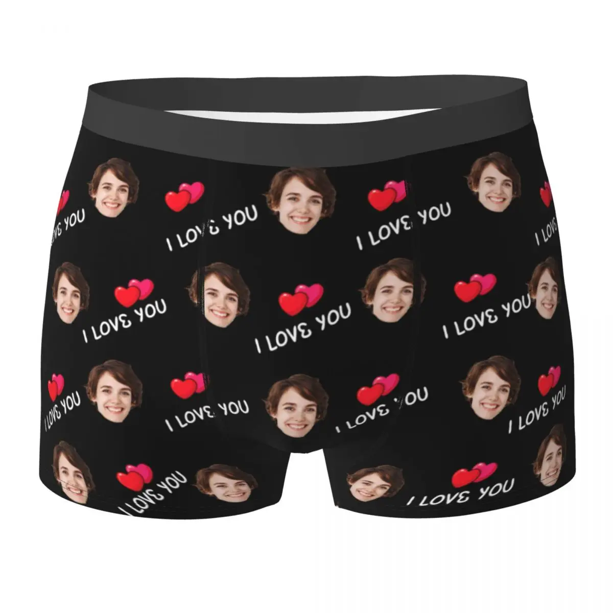 

Personalized Photo Face Boxer Briefs Underwear with Text Custom Boyfriend Gift For Him Christmas Gifts Valentine's Day