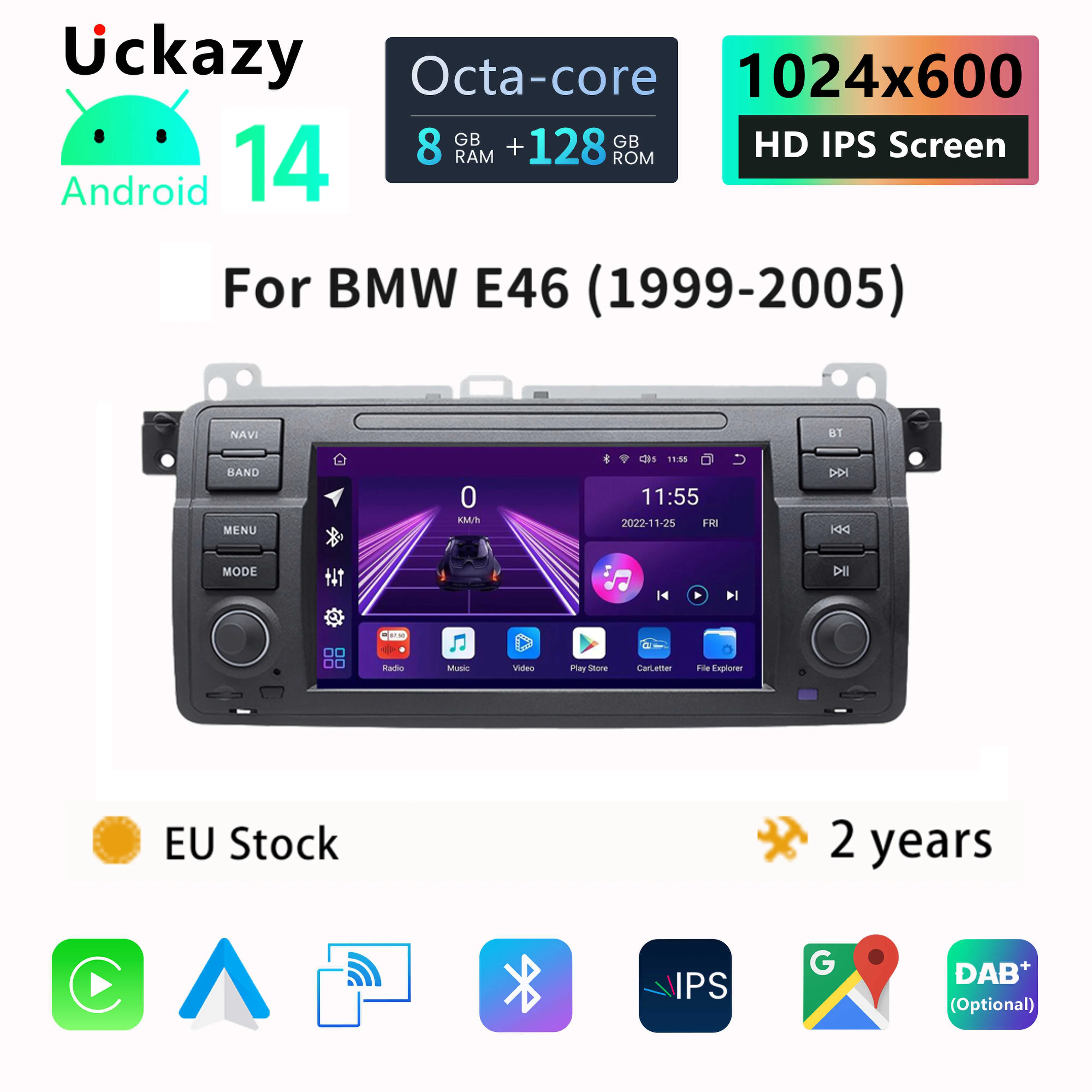7 1 Din Android 14 Autoradio Per BMW E46 M3 Rover 75 Coupé 318/320/325/330/335 Stereo CarPlay Audio Multimediale GPS unità principale