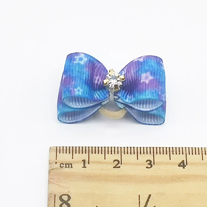 10Pcs/lot Dog Hair Bows Rubber Band Mixed Colors Cat Grooming Hand-made For Pet Puppy Cat Bowknot Mini Accessories