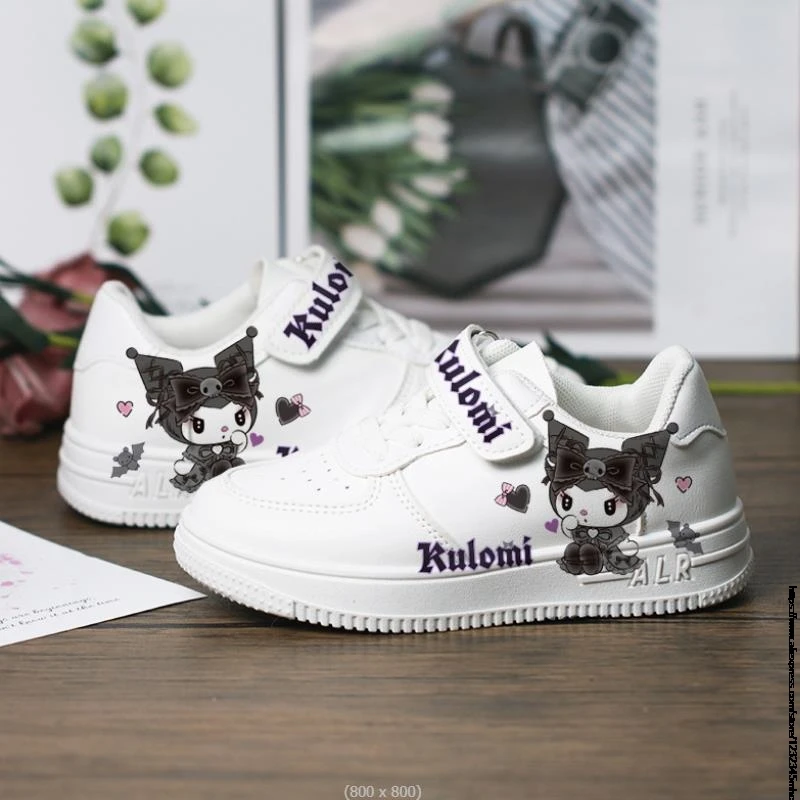 Lovely Kuromi Melody Print Sport Shoes Kids Tennis Shoes 2023 New Children White Shoes Casual Sneakers Cartoon StellaLou Shoes