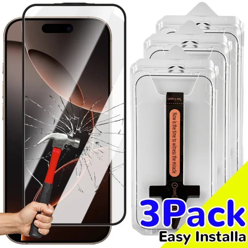 Easy To Install Tempered Glass Screen Protectors for iPhone 17 Promax 17 Air HD Clear Anti-scratch Protective Film for iPhone17