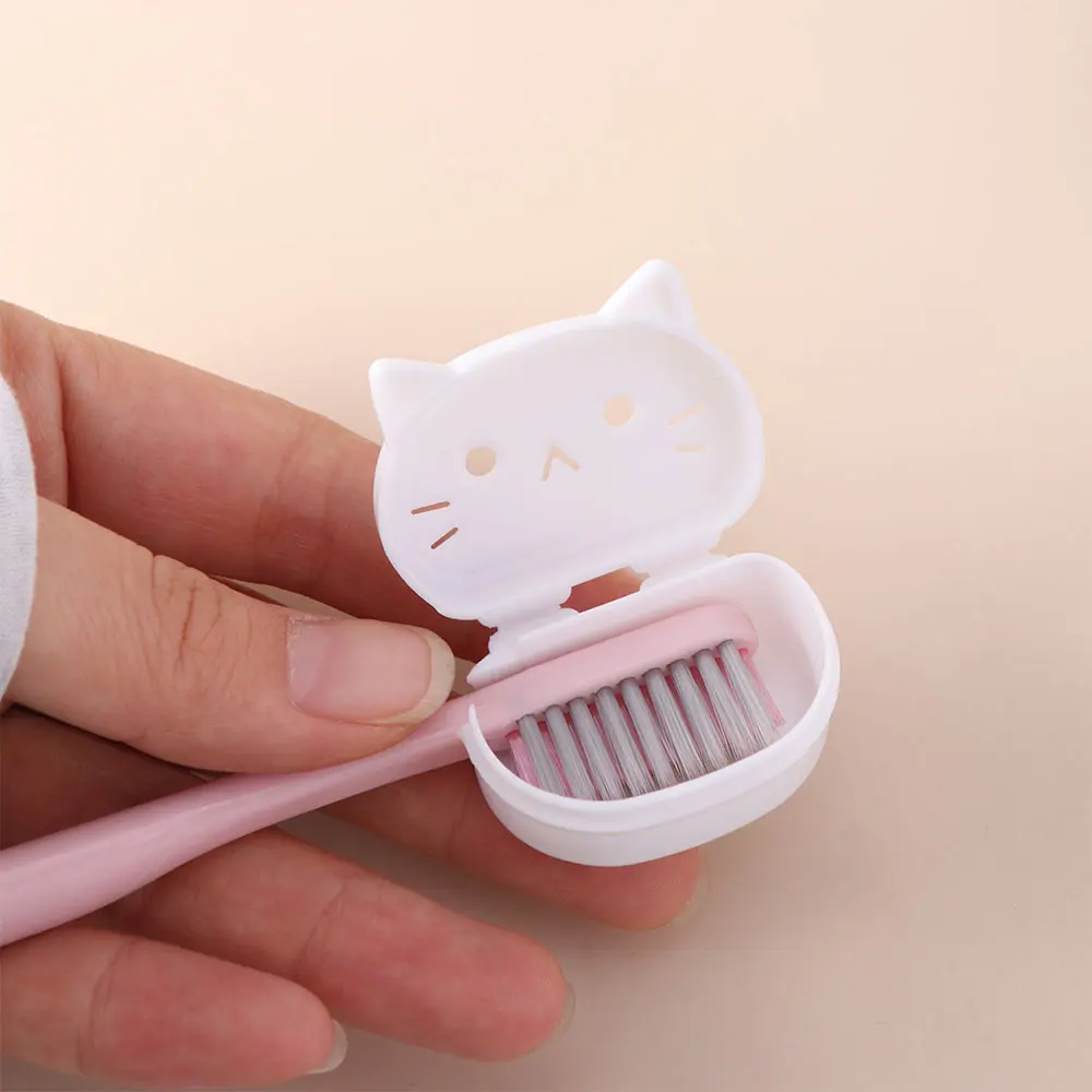 4pcs Cartoon Brush Cap Case Reusable Waterproof Cat Toothbrush Head Protectors Portable Dust Prevention