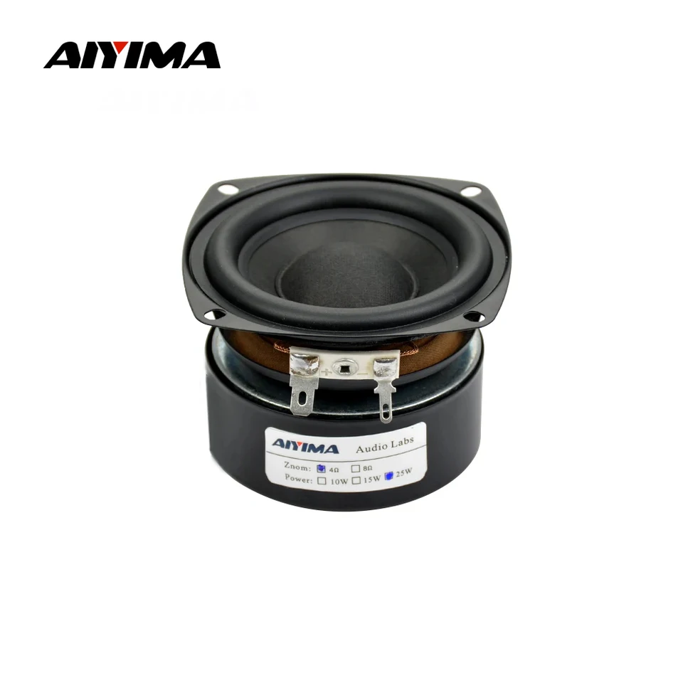 AIYIMA 1個入り サブウーファー 3インチ 25W HiFi サブウーファー