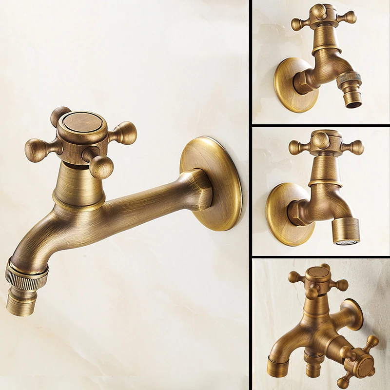 

Кран из античной латуни с быстрым открытием, 1/2 дюйма, с удлиненным изливом для установки на уличный хозяйственный кран и стиральную машину