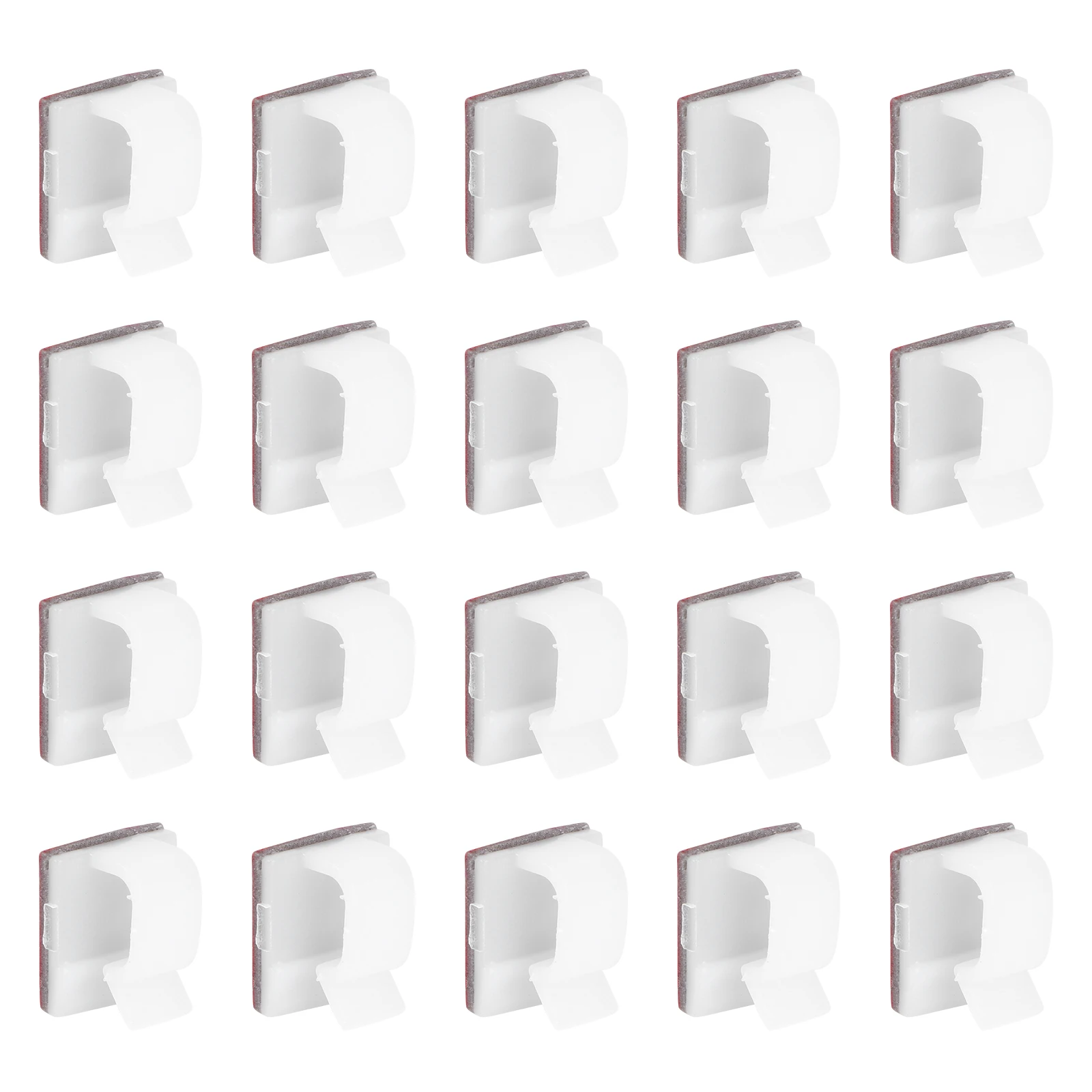 

100 pcs Self Adhesive Wire Clips Mini Cable Hooks White Transparent Computer Office Cord Holder Home Car Decorative Plastic Line