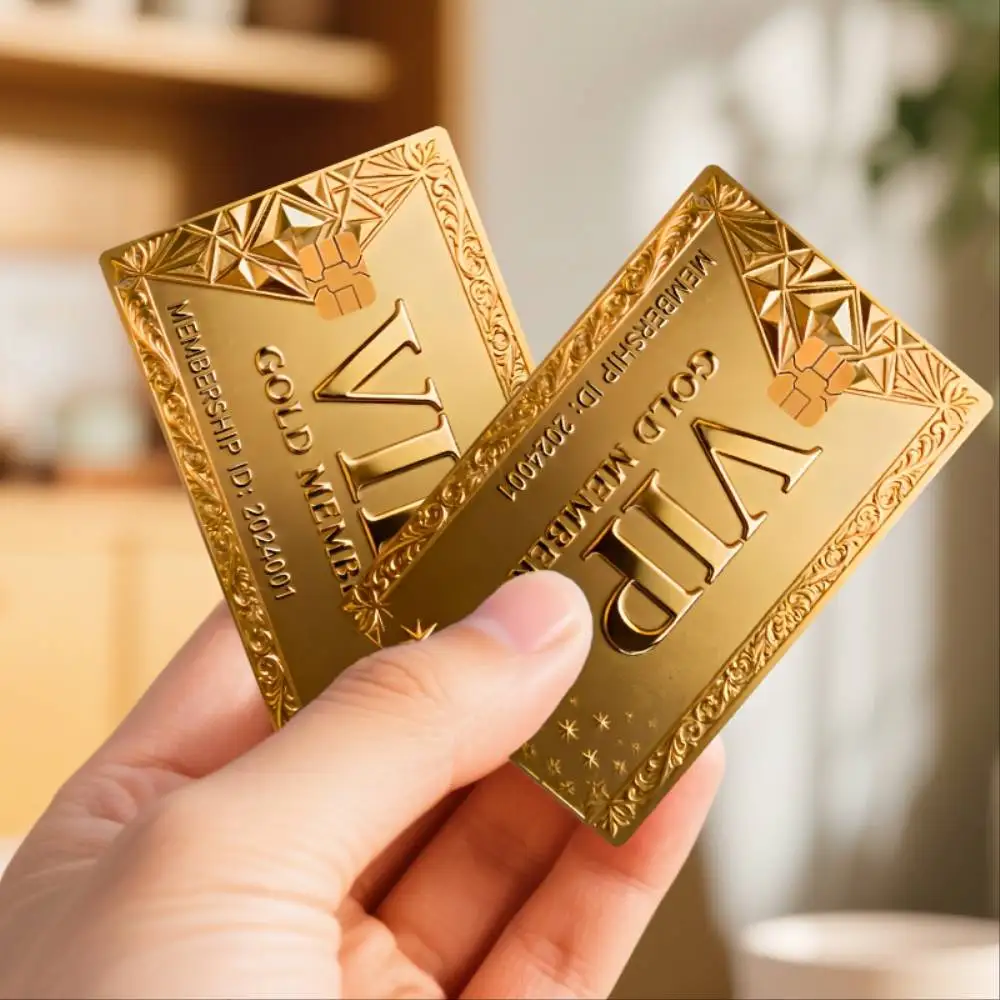 Golden VIP Style Credit Card Skin Sticker Bubble Free PVC Decal Cover For EBT Debit Transit Small Chip Cards