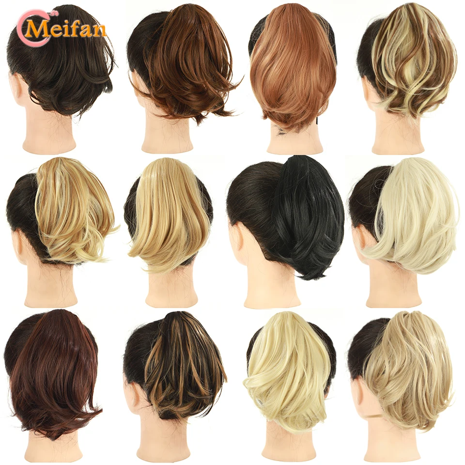 MEIFAN Synthetic Short Ponytail Natural Claw in Ponytail  for Women Hair Extension Heat Resistant Matural Hair Ponytail