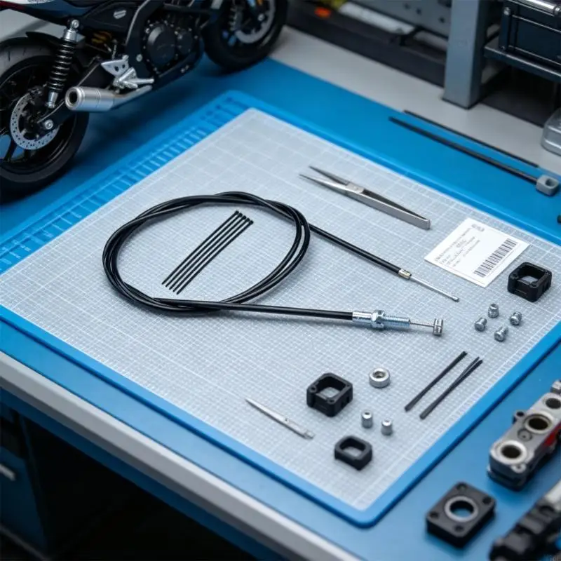 M76E Go-Kart-Gaszugsatz mit Befestigungsclip und Befestigungsbändern für 90 bis 250 – Detail 4