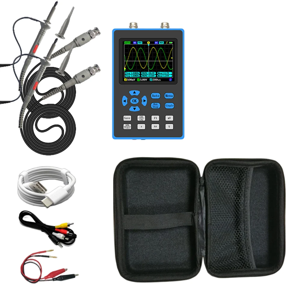 Digital Mini Handheld Oscilloscope 500M Sampling Rate Dual Channel Storage Oscilloscope Kit 28inch Large Screen Car Repair Tool