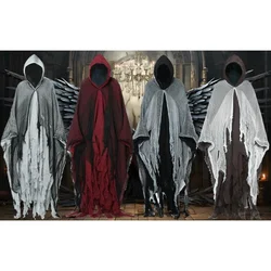 Halloween Ghost Dementors Cosplay Costume Gothic Horror Zombie Tattered Hooded Capes Day Of The Dead Party Props Cloaks