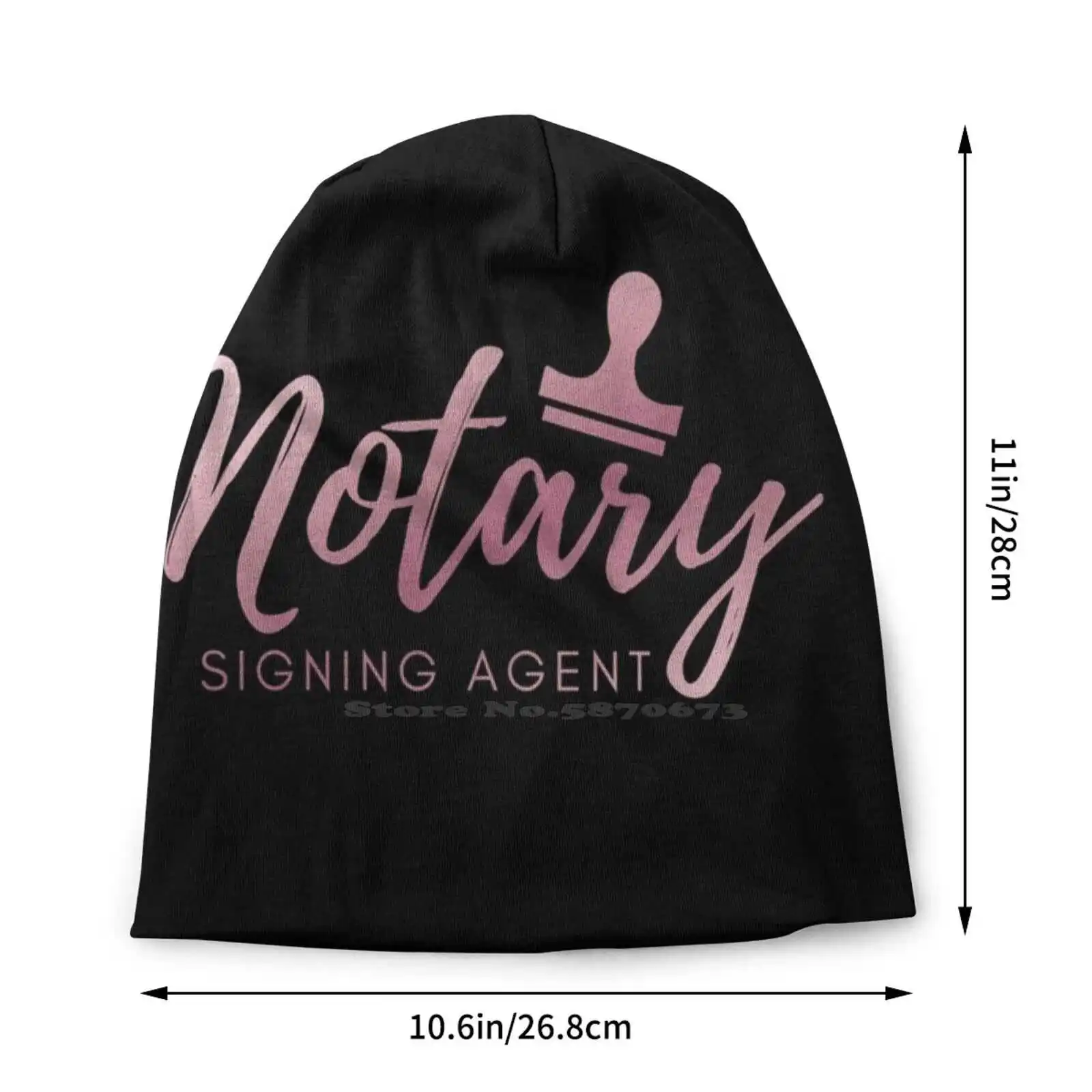 Notary Signing Agent | Pink Knitted Hat Warm Beanie Outdoor Caps Notary Signing Agent Loan Signing Agent Loan Closer Title