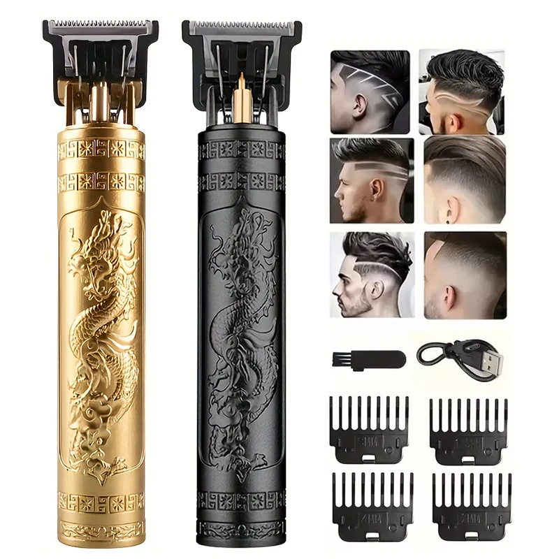 

T9 Vintage Cordless Hair Clipper Professional Electric Hair Trimmer Hair Cutting Machine For Men Barber Head Carving