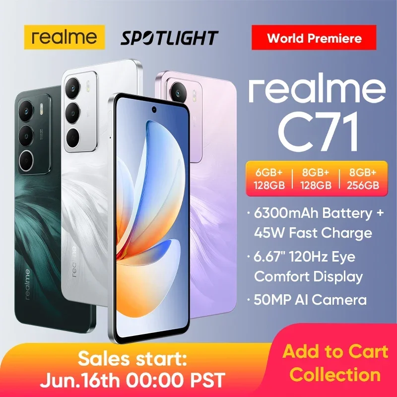 [World Premiere] realme C71 Smartphone 6300mAh Battery 45W Charge 6.67