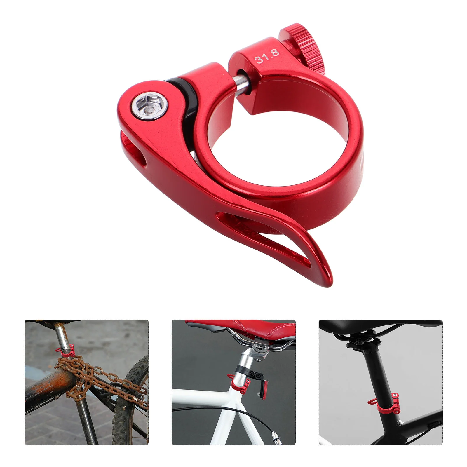 

Quick Release Seatpost Clamp For Mountain Bike Durable Aluminum Alloy Lightweight Secure Lock Easy Installation Bike Saddle