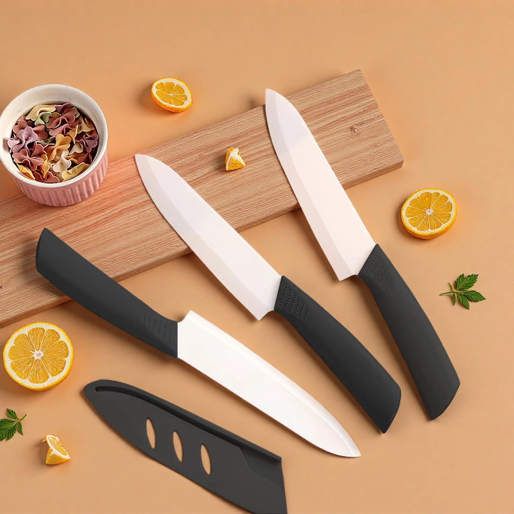 3/4/5 Inch Ceramic Knife Can Resist Oxidation Without Rust Fruit Knife Cover Portable Baby and Toddler Food Preparation Knives