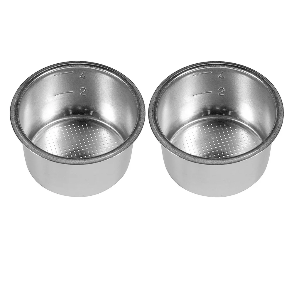 

2pcs Cup Metal Espresso Filter Stainless Steel Multi-Holes Coffee Powder Filter For Home Office Coffee Maker Accessory