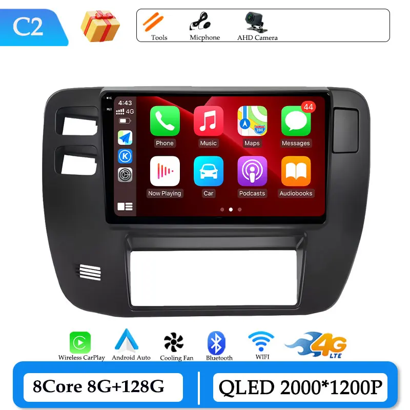 Draadloze CarPlay voor Nissan Patrol Y61 2002-2004 9 inch Android 15 GPS Navigatie Autoradio Video Multimedia Speler DSP Stereo
