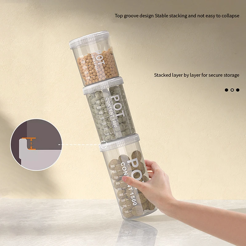 Kitchen Grains Sealed Container Transparent Snack Storage Container Anti-Moisture Cereals And Grains Sealed Storage Barrel Box