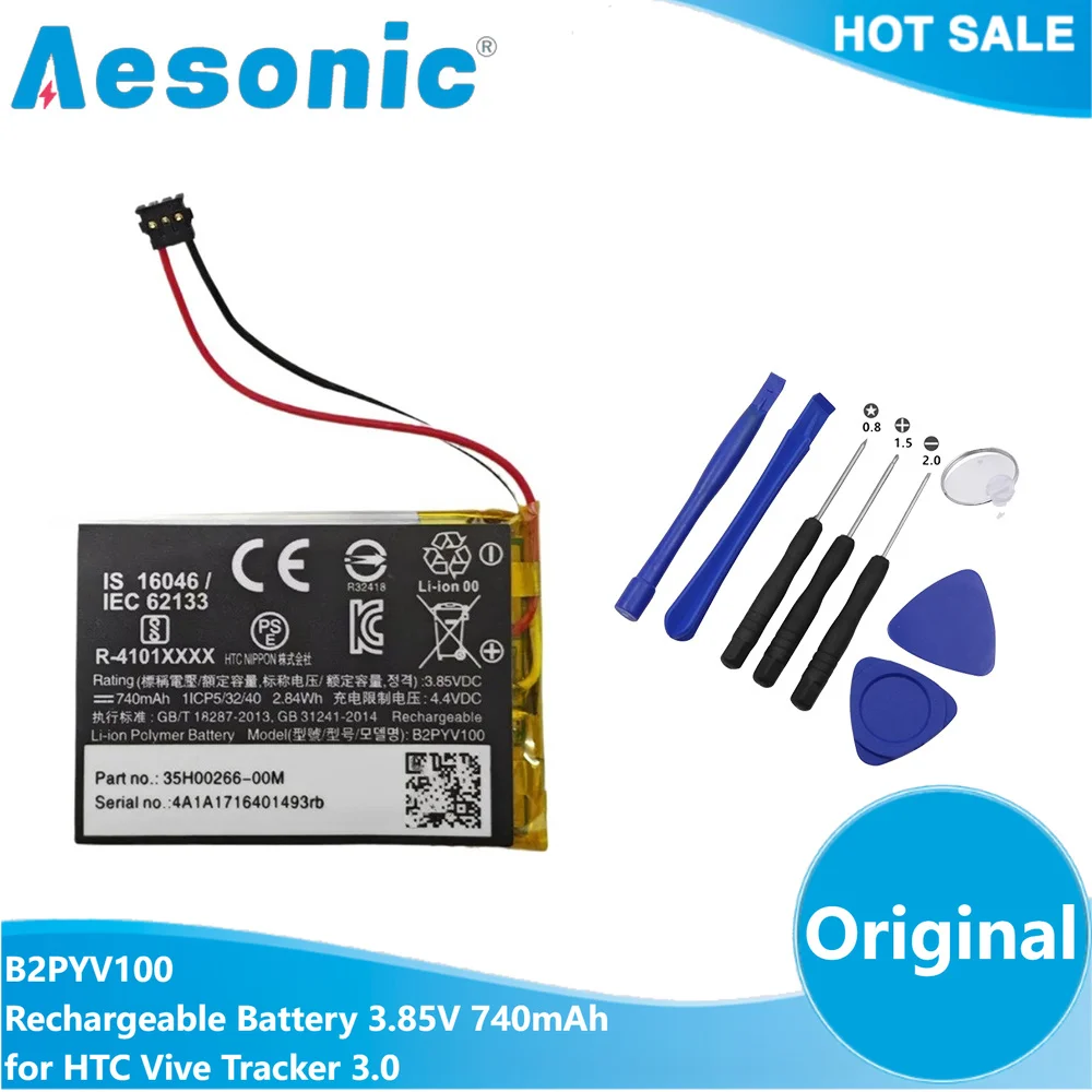 Nueva batería recargable Original B2PYV100 de 3,85 V y 740 mAh para HTC Vive Tracker 3,0, piezas de repuesto de polímero Li-Po