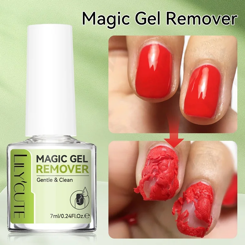LILYCUTE 7ml Żelowy Środek do Usuwania Lakieru Hybrydowego w 3-5 Minutach Łatwo i Szybko Usuwa Półtrwały Soak Off UV Żel Burst