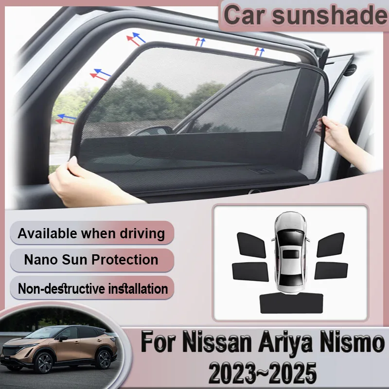 

Car Mesh Sunshade For Nissan Ariya Nismo FE0 2023 2024 2025 Window Magnetic Visor Sun Shades Privacy Curtains Auto Accessories