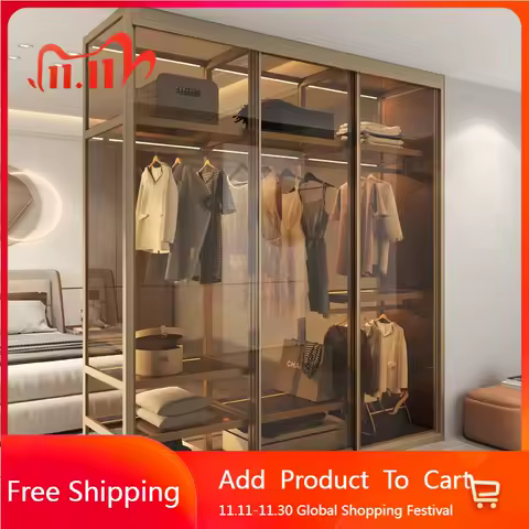 Living Room Bedroom Closet Storage Clothes Cupboard System Wardrobe Display Modern Minimalist Guarda Roupa Trendy Furniture