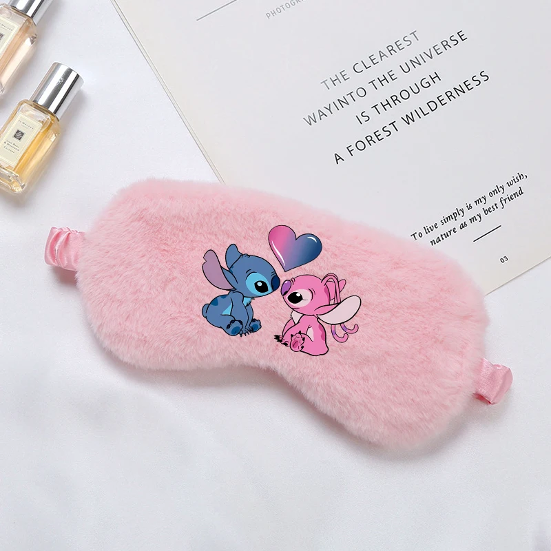 Disney Stitch Eye Masks Plush Cartoon Sleeping Blindfold Soft Cute Nap Shade Rest Eyepatch Travel Sleep Eye Band Birthday Gifts