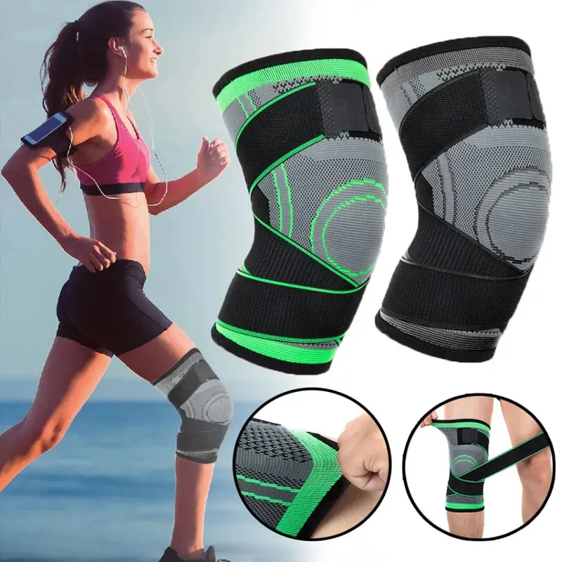 

1pcs Sports Knee Pad Men Pressurized Elastic Knee Pad Support Fitness Gear Basketball Volleyball Brace Tennis Running Protector