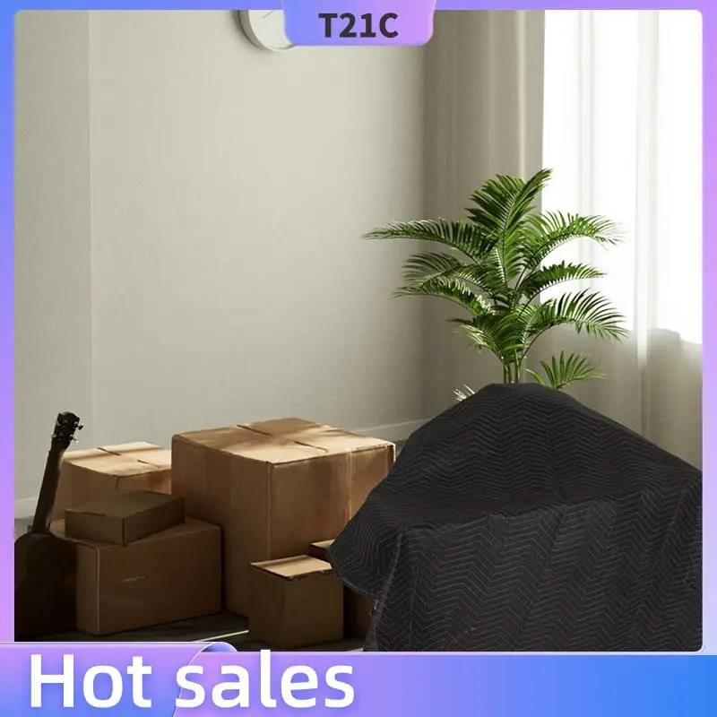 

T21C 4Pcs Moving Blankets 40X72inches Heavy Duty Packing Blankets For Moving Shipping Furniture Wrapping For Furniture-Black