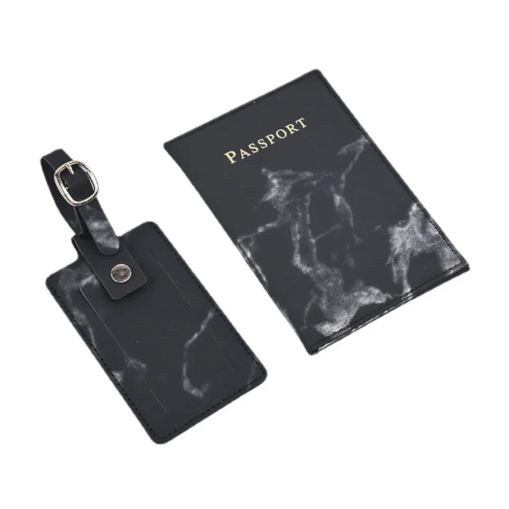 2024New Marble Passport Cover Luggage Tag Set Passport Holder ID Holder Credit Card Holder Flight Ticket Clip Travel Accessories