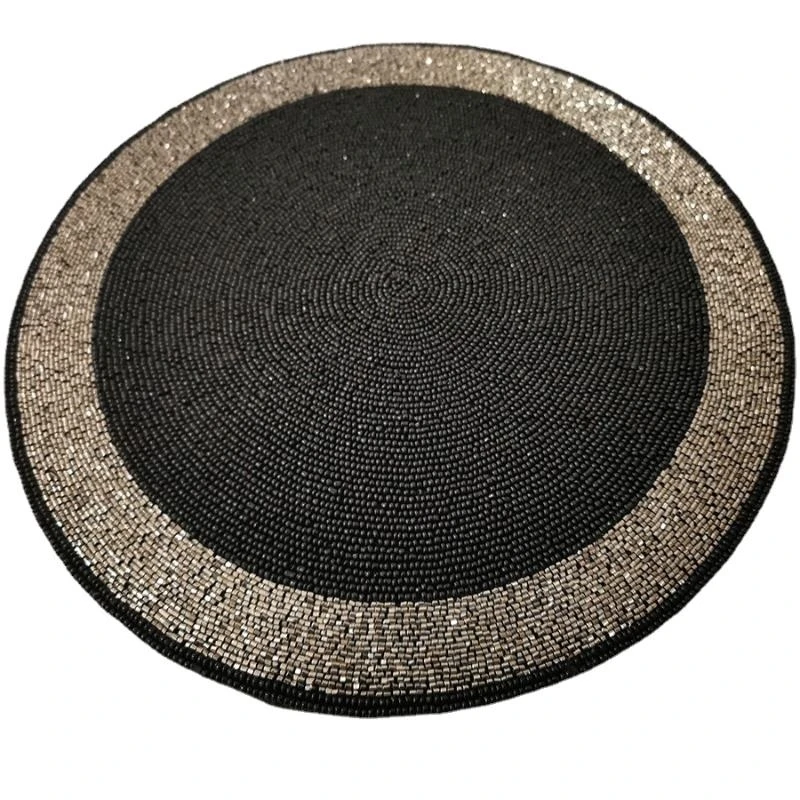 

36cm round hand beaded placemat Anti-scalding table Vase decorative accessories