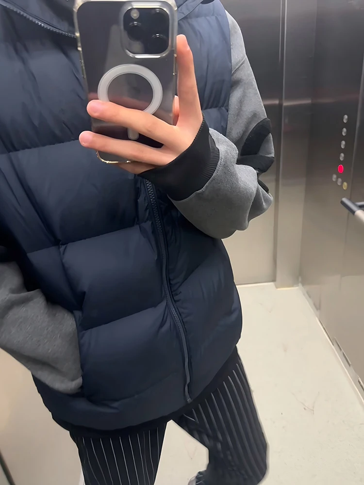 

Trendy Youth down Vest Men's Sle Winter Casual Outerwear Polyester Fiber Warmth Insulation No-Sve Layering Jaet