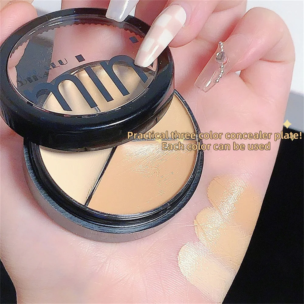 3-Color Concealer Palette Moisturizing Long Lasting Dark Circles Acne Pores Cover Highlighter Cosmetics Concealer Face Makeup