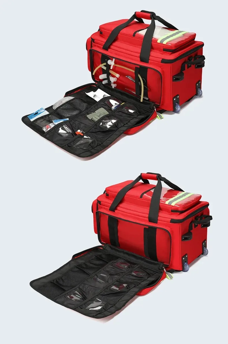 Imagem -04 - Bolsa de Primeiros Socorros Vazio do Trole de Grande Capacidade Mochila Ems Impermeável para Médicos Enfermagem Clínica ao ar Livre